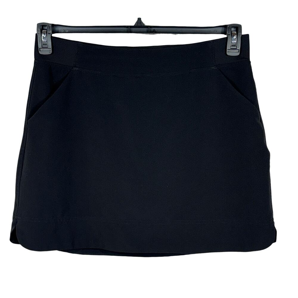 32 Degrees Cool Medium Skort Attached Brief Stretch Elastic Waist Pockets Black